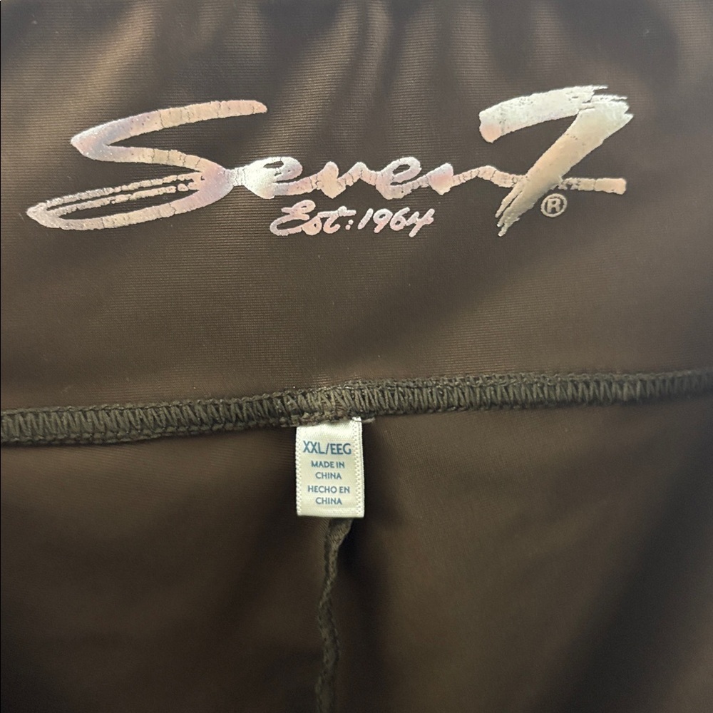 Seven Jeans 7 Dark Brown Faux Leather Leggings XXL - Picture 7 of 11